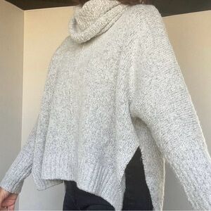 Ruby Moon From Anthropologie Cowl Neck Heathered Grey Sweater NWT Size Medium